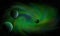 Spiral nebula illustration green light atmosphere