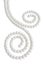 Spiral ornament figure made of pale pearl necklace with shadow