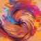 Spiral paint strokes - conncept background design. Swirl grunge in vibrant colors. Vector illustration