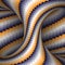 Spiral patterned orange blue white hyperboloid. Vector optical illusion illustration