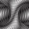 Spiral patterned silver hyperboloid. Vector optical illusion illustration