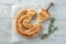 Spiral phyllo pie with feta