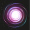 Spiral purple magic galaxy background. Bright swirl purple space on black background. Galaxy storm vector illustration
