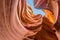 A spiral of rock in Lower Antelope Canyon, Page, Arizona