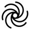 Spiral rotation icon, outline style