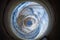 Spiral shape of a stone staircase in Hartenfels Castle, Germany