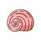 Spiral shell red RGB color icon