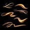 Spiral shining trail. Energy golden flame, glow transparent trails, spiral light effect waves and beautiful light path