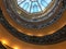 Spiral staircase in Vatican Museum, viewed from below