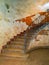 Spiral staircase in a very old apartment building in Hungary, Europe