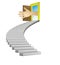 Spiral stairway leading to human help concept vector