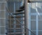 Spiral steel staircase circular decoration exterior building