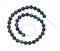 Spiral string of beads from azurite gemstone