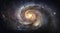 Spiral Stunning Galaxy. Colorful space background wallpaper.