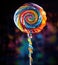 Spiral of Sweetness: A Rainbow Lollipop's Colorful Temptation - Generative AI