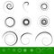 Spiral, vortex element set. 9 different circular shapes. Spiral