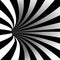 Spiral Vortex Vector. Illusion. Optical Art. Motion Striped Tunnel. Swirl Illusion. Geometric Magic Background
