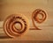 Spiral wood shavings