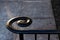 Spiral wrought iron cast black hand rail abstract