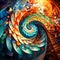 Spiraling Dimensions: A captivating spiral expanding into infinite geometric realms