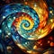 Spiraling Dimensions: A captivating spiral expanding into infinite geometric realms