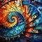 Spiraling Dimensions: A captivating spiral expanding into infinite geometric realms