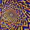 Spiraling Shapes II: Another image of a geometric pattern created with spirals, but in a different design and color scheme2, Gen