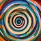 Spiraling Shapes: An image of a geometric pattern created with spirals, in a mix of bold and muted colors2, Generative AI