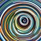 Spiraling Shapes: An image of a geometric pattern created with spirals, in a mix of bold and muted colors5, Generative AI