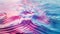 Spiraling water ripple with a pinkish hue abstract backdrop