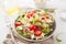 Spiralized courgette salad greek style with tomato feta olives c