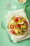 Spiralized courgette salad with sweetcorn tomato avocado, health