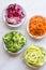 Spiralized Vegetables Noodle Carrot, Beetroot, Zucchini and Cucumber