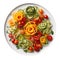 Spiralized Vegetables On White Plate, On White Background