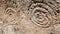 Spirals arts on a neolithic tombs (domus de janas) in Montessu\'s necropolis