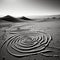 Spirals In The Sand: A Black And White Art Inspired By Traditional African And Contemporary Landscape