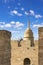 The spire and the battlements of the Porta de Sarrans, Valencia, Spain