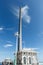 Spire of British Airways i360 observation tower in Brighton, gull in the rays