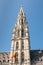 Spire of City Hall with Belgian flag, Brussels Belgium