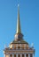 The spire of the Main Admiralty in St. Petersburg.