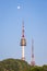 The spire of N Seoul Tower, or Namsan Tower,