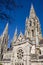 The spires of the Anglican Cathedral of St. Fin Barre in the Irish city of Cork. A Christian church in the Neo-Gothic style.