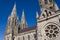 The spires of the Anglican Cathedral of St. Fin Barre in the Irish city of Cork. A Christian church in the Neo-Gothic style.