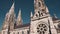 The spires of the Anglican Cathedral of St. Fin Barre in the Irish city of Cork. A Christian church in the Neo-Gothic style.