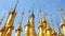 Spires of golden Pagodas of Inn Thein, Myanmar