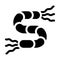 Spirilla bacteria glyph icon vector isolated illustration