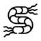 Spirilla bacteria line icon vector isolated illustration