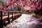 The spirit of Hanami, featuring cherry blossom viewing. AI Generated