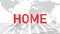 Spirit of home - shown in a composition of various graphic elements - red letters