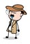 Spirit Leaving Body - Retro Cartoon Police Agent Detective Vector Illustration